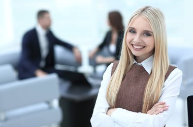 genç iş kadını arka plan bulanık Office