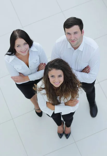 Successful business team looking up — Stock Photo, Image