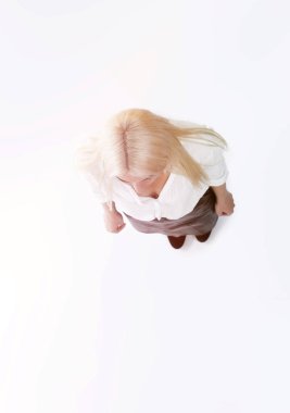 Görünüm from.successful bir iş kadını. tam büyüme içinde fotoğraf.