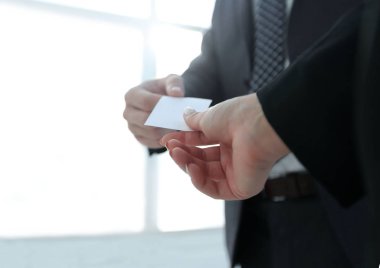 Kartvizit alışverişi iki uymak yakın çekim