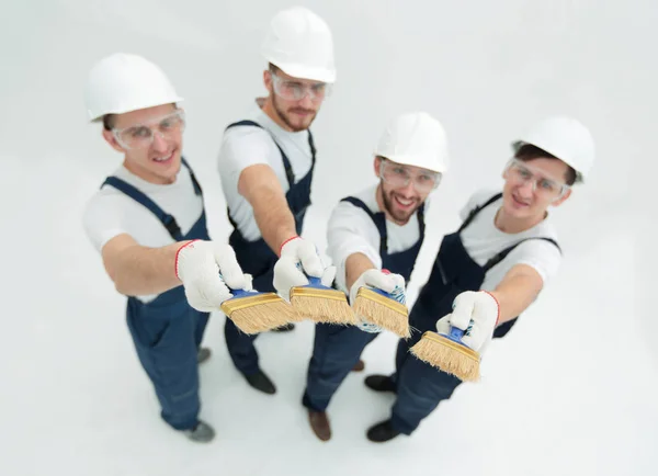 Team of construction workers looking at the camera — Stock Photo, Image