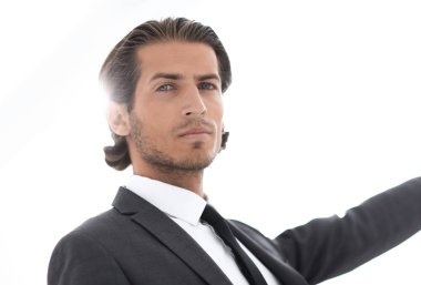 Executive işadamı kopya alanı işaret