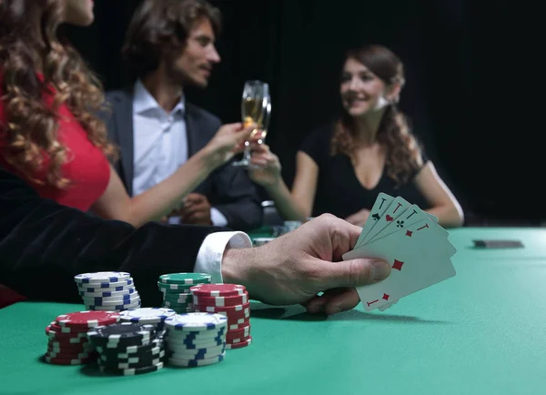 Quatro ases mão de poker — Fotografia de Stock