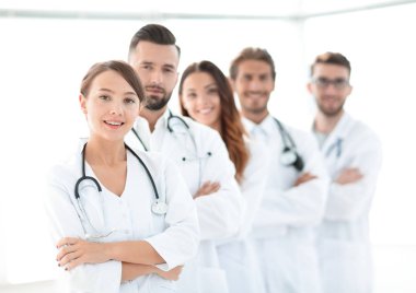 kadın-çocuk doktoru meslektaşları arka plan üzerinde