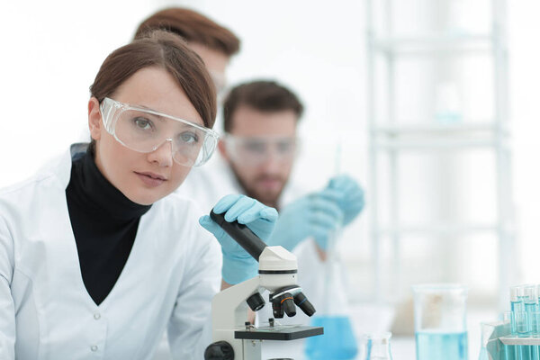 female scientist in a laboratory.