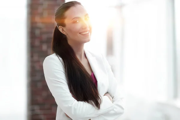 Business woman on the background of the office — Stock Photo, Image