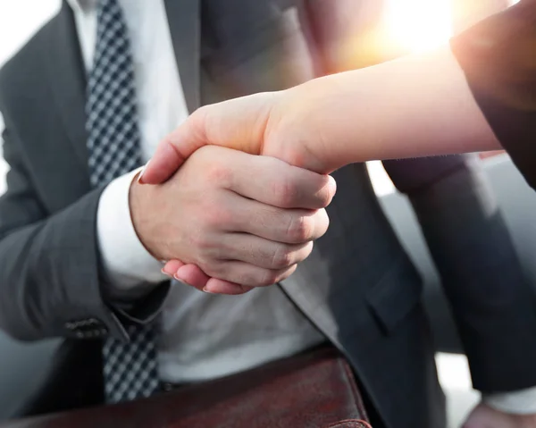Businessman shaking hands to seal a deal with his partner — Stock Photo, Image