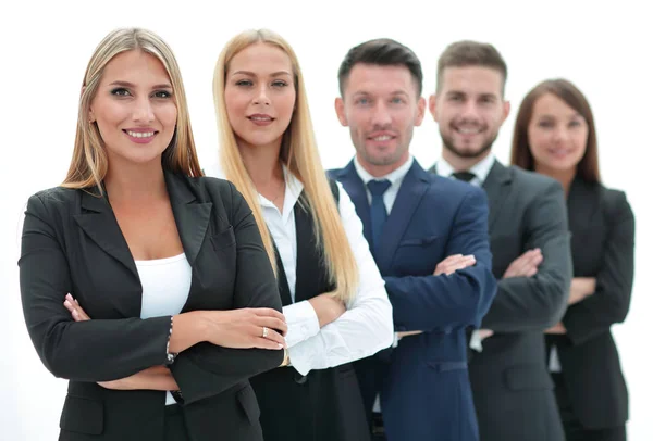 Självsäker business team står bredvid varandra — Stockfoto