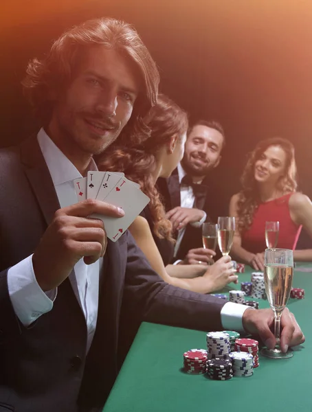 Grupo de siniestros jugadores de poker — Foto de Stock