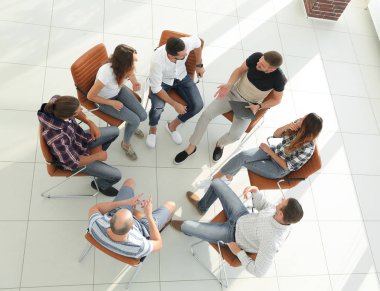 oturumda ekip oluşturma üzerinde oturan iş takımının Üstten Görünüm