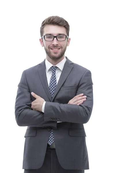 Geschäftsmann mit Brille und Businessanzug — Stockfoto