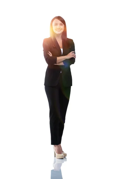 Full-length portrait of a young business woman. — Stock Photo, Image