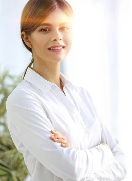 Closeup portret van jonge bedrijf dame — Stockfoto