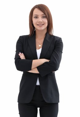 Kendine güvenen modern iş kadın portresi.