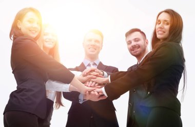 closeup.Business takım kendi birlik gösterir