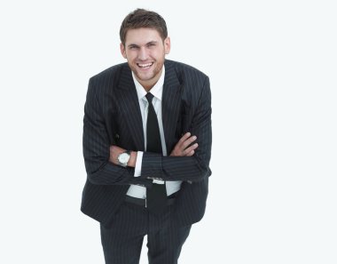 Kameraya bakarak top.smiling işadamı üzerinden görüntülemek.