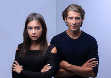 closeup.Serious genç Çift.