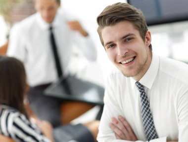 closeup.Young çalışan şirket