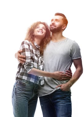 Birbirine aşık güzel bir çiftin portresi.