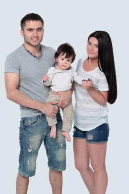 Anne ile oğlu stüdyo çekim