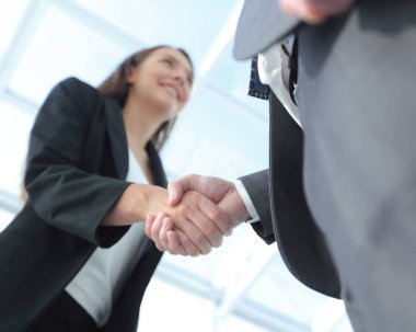 İş ortaklığı toplantı kavramı. Görüntü businessmans handsha