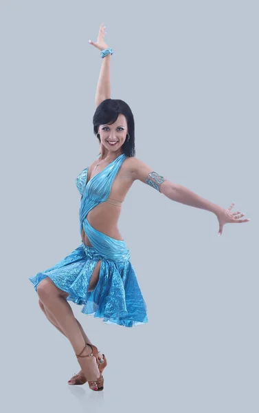 Mooie latino danser vrouw poseren. Geïsoleerd op wit — Stockfoto