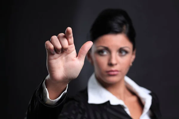 Closeup.business mujer estirar la mano para el apretón de manos . — Foto de Stock