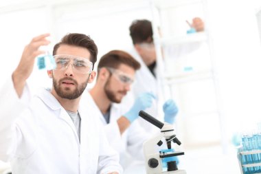 closeup.Scientists Laboratuvarı
