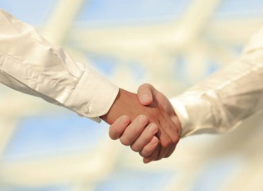 Karşılıklı iki başarılı İşadamlarından fotoğrafı yakın çekim