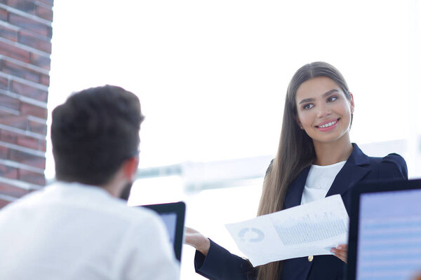 closeup of employees in the workplace