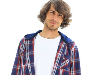 ekose gömlekli şık adam.