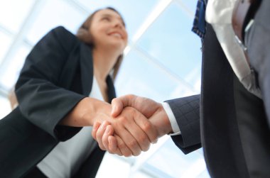 İş ortaklığı toplantı kavramı. Görüntü businessmans handsha