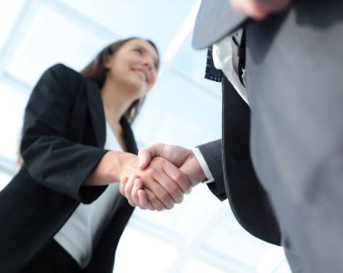 İş ortaklığı toplantı kavramı. Görüntü businessmans handsha