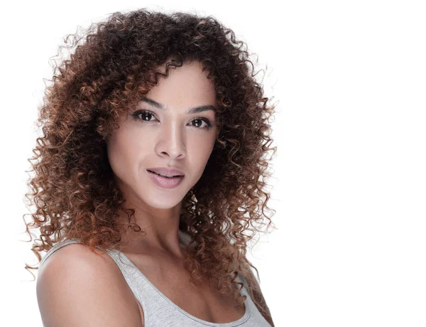 Young woman with wavy hair and with day make-up — Stock Photo, Image