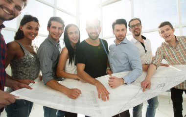 yakın up.a grup modern bir ofiste ayakta Mimarlar