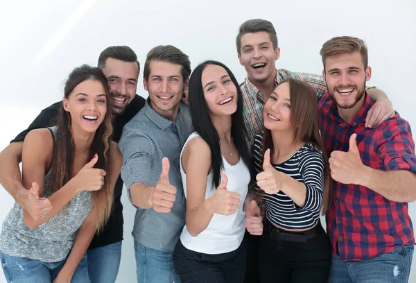 Equipe de negócios criativa mostrando polegar para cima — Fotografia de Stock