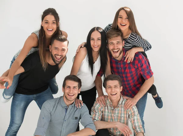 Alegre grupo de jóvenes prometedores — Foto de Stock