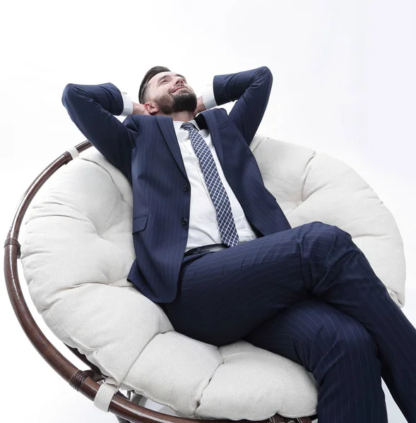 Homem de negócios relaxarea confortável cadeira — Fotografia de Stock