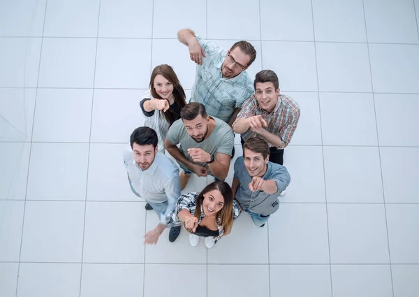 Top view.group group group of successful young people — стоковое фото