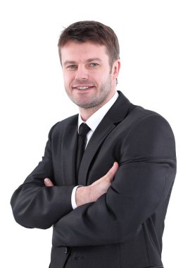 beyaz zemin üzerinde bir yakışıklı businessman.isolated portresi