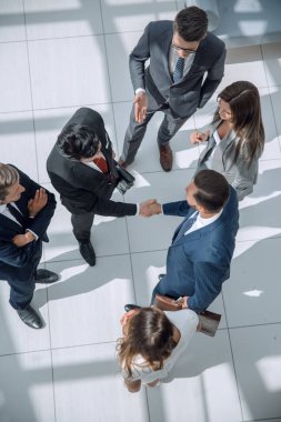 üst görünümden. Toplantı çözüm ortakları