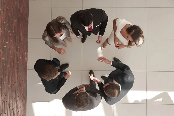 Ovanifrån. Business-team arbete problemlösning — Stockfoto