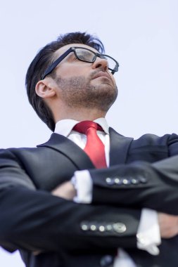 Kapat. Kendine güvenen iş adamı