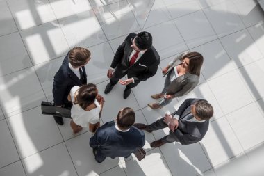 Üst Manzara. Modern bir ofiste çalışan çalışanlar