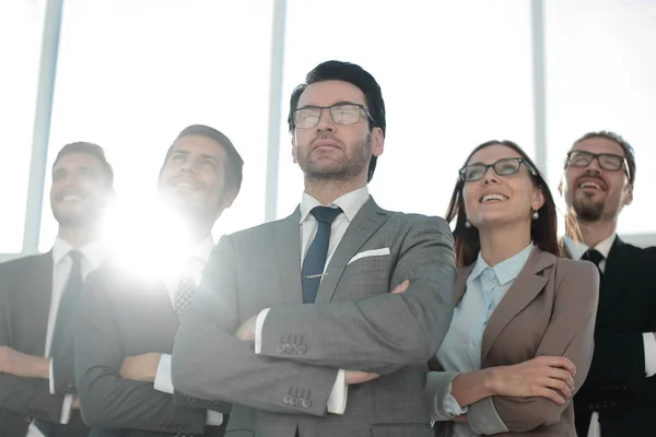 Portrait of businessmen with sunbeams and glare — Stock Photo, Image