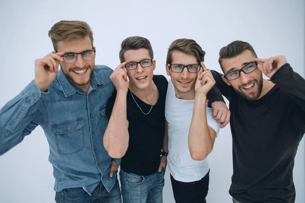 Lustig manlig manager tittar genom glasögon — Stockfoto