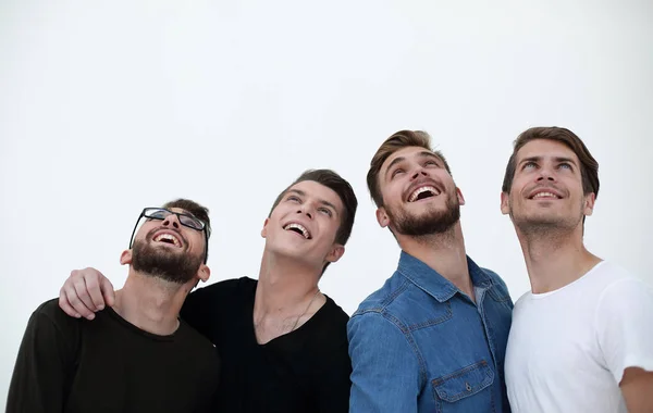 Πορτρέτο του πολλοί άνδρες χαμογελώντας και κοιτάζοντας προς τα πάνω — Φωτογραφία Αρχείου