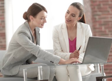 Proje işbirliği tartışırken iki iş kadınları