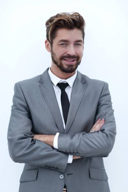 Silah ile ayakta emin sakallı işadamı geçti