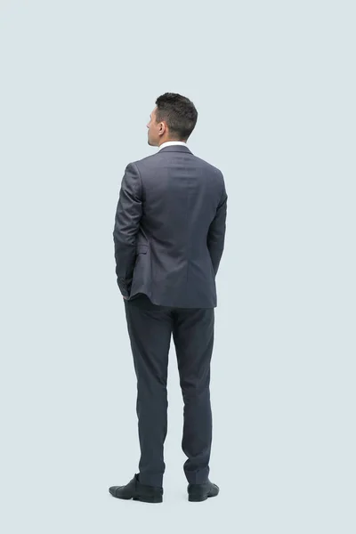 View.businessman traseiro olhando para o espaço de cópia — Fotografia de Stock